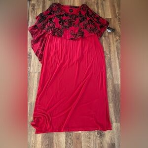 Size 18 Red and black maxi evening dress